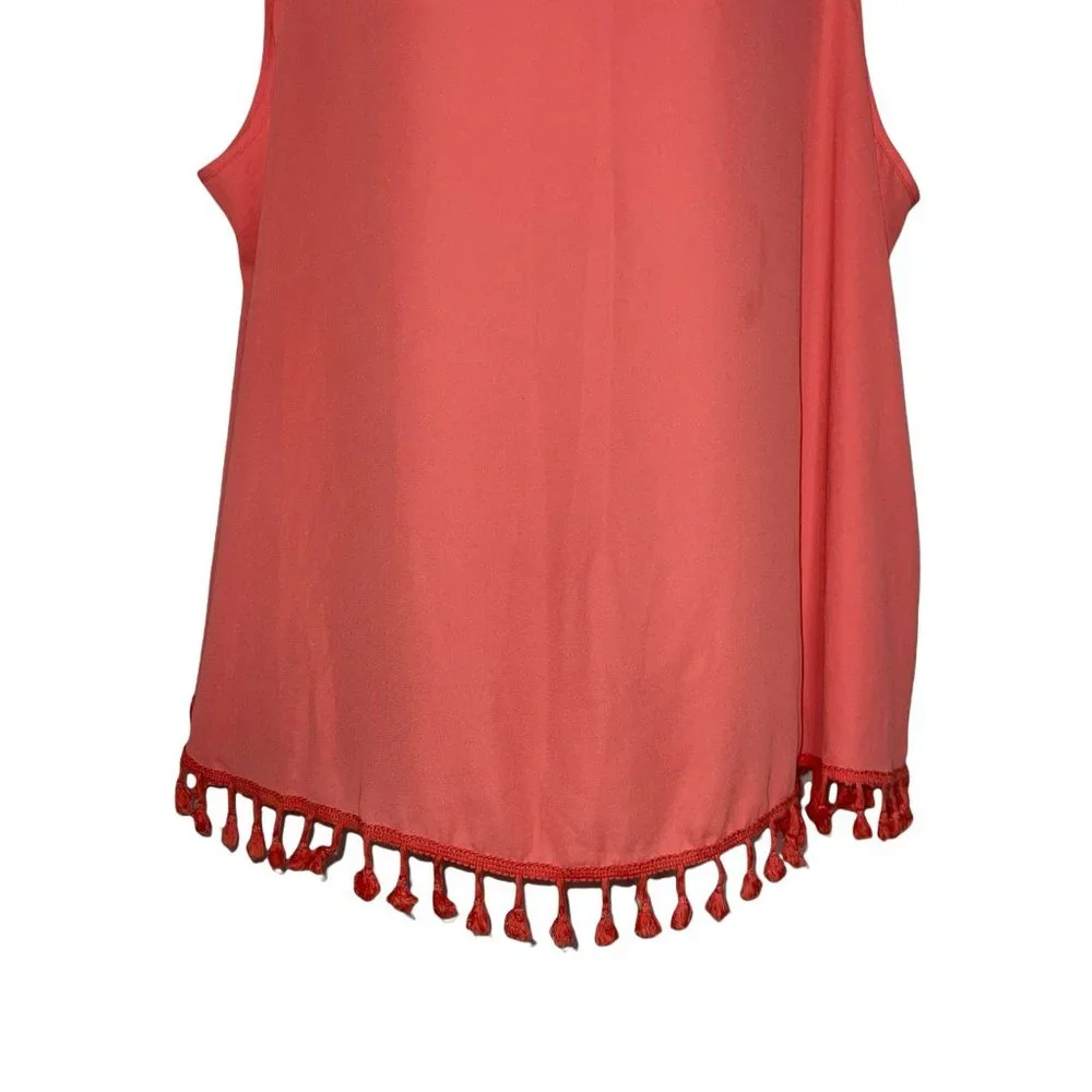 Torrid Orange Tassle Lightweight Sleeveless Plus Size Blouse Women's 4